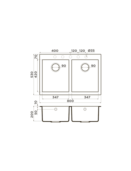 Купить Кухонная мойка Omoikiri Bosen 80-2-BL (4993836) по цене 42888 руб., в Санкт-Петебруге в интернет магазине 100-Систем, а также дургие товары Omoikiri из раздела Двойные мойки и Кухонные мойки