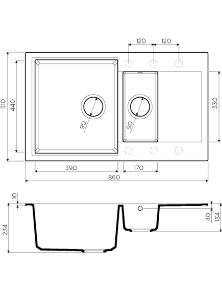 Купить Кухонная мойка Omoikiri Daisen 86-2-PA 4993473 Пастила (4993473) по цене 29288 руб., в Санкт-Петебруге в интернет магазине 100-Систем, а также дургие товары Omoikiri из раздела Двойные мойки и Кухонные мойки