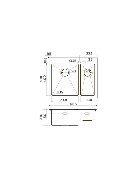 Купить Кухонная мойка Omoikiri Akisame 60-2-IN-L (4993775) по цене 65988 руб., в Санкт-Петебруге в интернет магазине 100-Систем, а также дургие товары Omoikiri из раздела Двойные мойки и Кухонные мойки