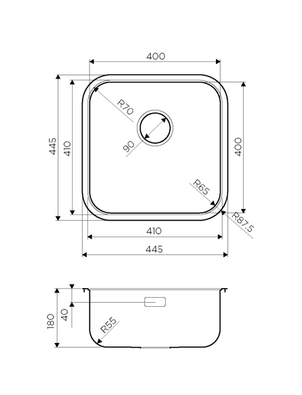 Купить Кухонная мойка Omoikiri Omi 44-U/IF IN Нержавеющая сталь 4993494 (4993494) по цене 11388 руб., в Санкт-Петебруге в интернет магазине 100-Систем, а также дургие товары Omoikiri из раздела Интегрированные мойки и Кухонные мойки