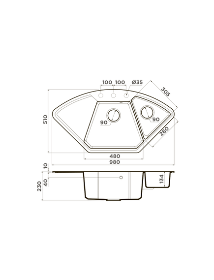 Купить Кухонная мойка Omoikiri Yonaka 98-C-GR 4993714 Leningrad grey (4993714) по цене 28888 руб., в Санкт-Петебруге в интернет магазине 100-Систем, а также дургие товары Omoikiri из раздела Двойные мойки и Кухонные мойки