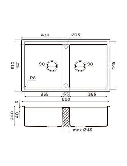 Купить Кухонная мойка Omoikiri Kitagawa 86-2-GR Artceramic/leningrad grey (4993491) по цене 60888 руб., в Санкт-Петебруге в интернет магазине 100-Систем, а также дургие товары Omoikiri из раздела Двойные мойки и Кухонные мойки