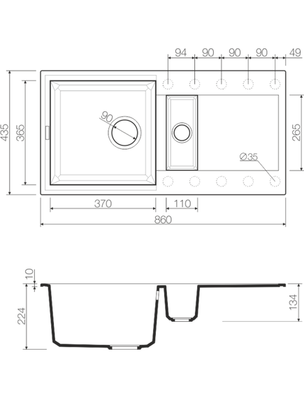 Купить Кухонная мойка Omoikiri Sakaime 86-2-WH Tetogranit/белый (4993129) по цене 33888 руб., в Санкт-Петебруге в интернет магазине 100-Систем, а также дургие товары Omoikiri из раздела Двойные мойки и Кухонные мойки