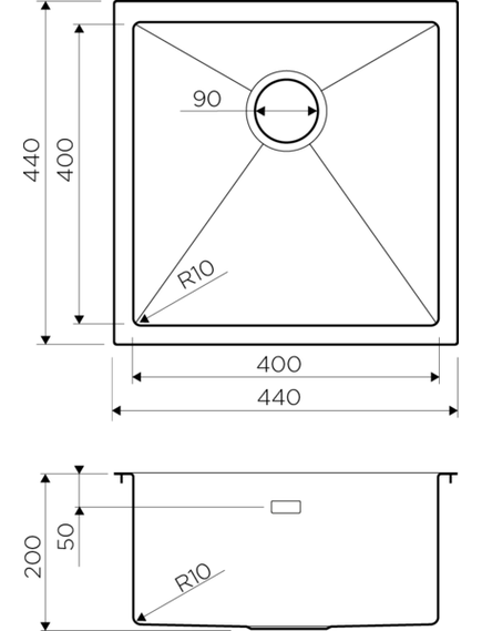 Купить Кухонная мойка Omoikiri Taki 44-U/IF IN Нержавеющая сталь 4973044 (4973044) по цене 42888 руб., в Санкт-Петебруге в интернет магазине 100-Систем, а также дургие товары Omoikiri из раздела Интегрированные мойки и Кухонные мойки