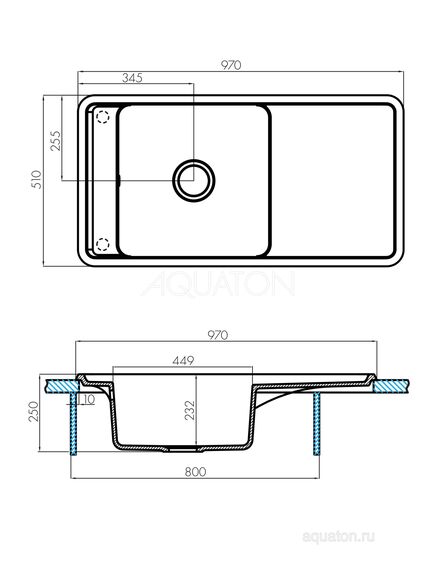 Купить Мойка для кухни из литого мрамора AQUATON Беллис 97 латте 1A725132BS260 (1a725132bs260) по цене 15690 руб., в Санкт-Петебруге в интернет магазине 100-Систем, а также дургие товары AQUATON из раздела Накладные мойки и Кухонные мойки