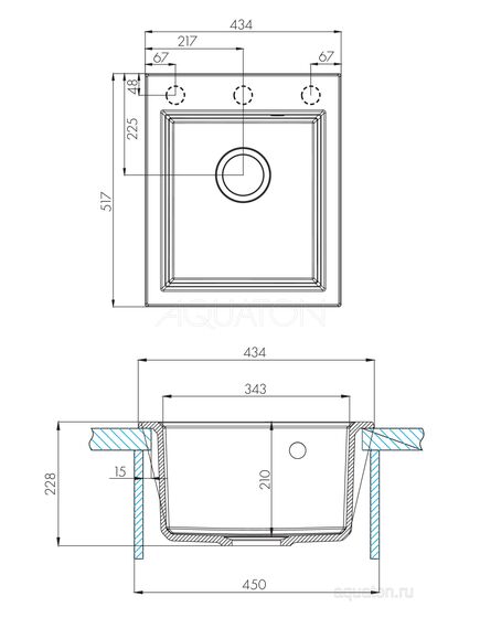 Купить Мойка для кухни из литого мрамора AQUATON Линеа 43 терракотовый 1A732932LW270 (1a732932lw270) по цене 7790 руб., в Санкт-Петебруге в интернет магазине 100-Систем, а также дургие товары AQUATON из раздела Накладные мойки и Кухонные мойки