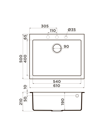 Купить Кухонная мойка Omoikiri Bosen 61-BL 4991209 Черная (4991209) по цене 35588 руб., в Санкт-Петебруге в интернет магазине 100-Систем, а также дургие товары Omoikiri из раздела Накладные мойки и Кухонные мойки