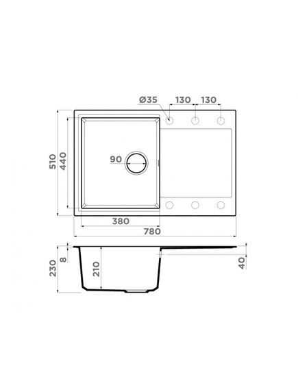 Купить Кухонная мойка Omoikiri Daisen 78T-BE Tetogranit/ваниль (4993521) по цене 25888 руб., в Санкт-Петебруге в интернет магазине 100-Систем, а также дургие товары Omoikiri из раздела Накладные мойки и Кухонные мойки