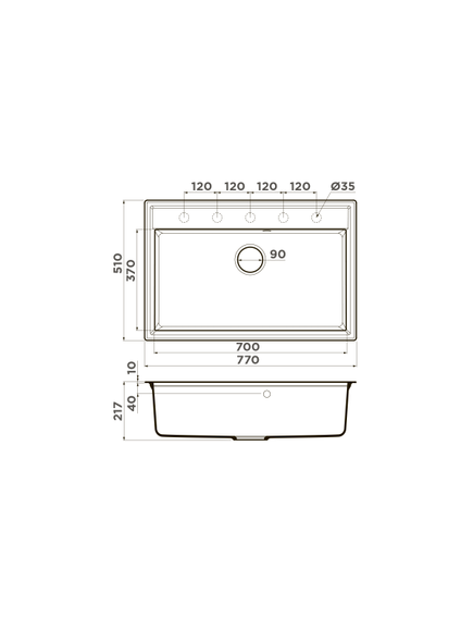 Купить Кухонная мойка Omoikiri Daisen 77-SA Artgranit/бежевый   (4993631) по цене 26088 руб., в Санкт-Петебруге в интернет магазине 100-Систем, а также дургие товары Omoikiri из раздела Накладные мойки и Кухонные мойки