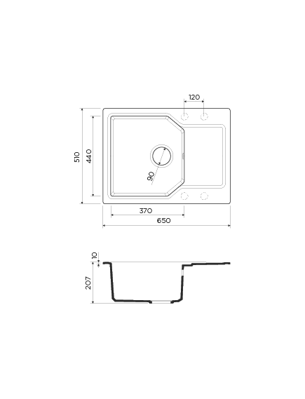 Купить Кухонная мойка Omoikiri Yonaka-65-BL (4993348) по цене 20688 руб., в Санкт-Петебруге в интернет магазине 100-Систем, а также дургие товары Omoikiri из раздела Накладные мойки и Кухонные мойки