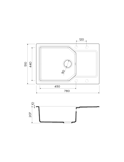 Купить Кухонная мойка Omoikiri Yonaka-78-LB-BL (4993341) по цене 22988 руб., в Санкт-Петебруге в интернет магазине 100-Систем, а также дургие товары Omoikiri из раздела Накладные мойки и Кухонные мойки