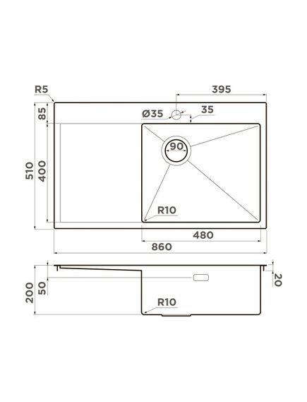 Купить Кухонная мойка Omoikiri Akisame 86-LG-R Side нерж.сталь/светлое золото (4997046) по цене 68088 руб., в Санкт-Петебруге в интернет магазине 100-Систем, а также дургие товары Omoikiri из раздела Накладные мойки и Кухонные мойки