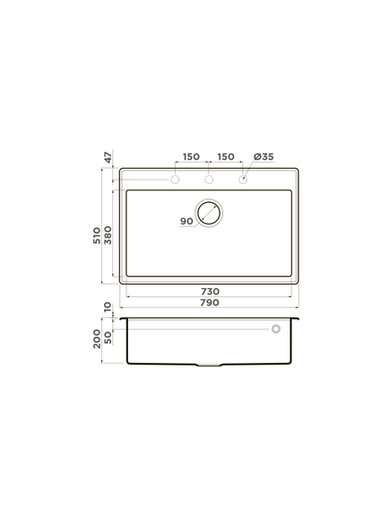 Купить Кухонная мойка Omoikiri Tedori 79-DC Tetogranit/темный шоколад (4993952) по цене 33888 руб., в Санкт-Петебруге в интернет магазине 100-Систем, а также дургие товары Omoikiri из раздела Накладные мойки и Кухонные мойки