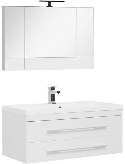 Купить Комплект мебели для ванной Aquanet Нота NEW 100 белый (камерино) (230303) по цене 50005.4 руб., в Санкт-Петебруге в интернет магазине 100-Систем, а также дургие товары AQUANET из раздела Готовые решения для ванной комнаты и Мебель для ванной комнаты