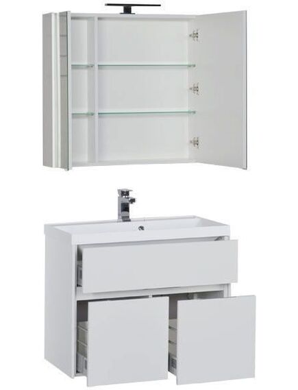 Купить Мебель для ванной Aquanet Латина 80 белый (179839) по цене 79960 руб., в Санкт-Петебруге в интернет магазине 100-Систем, а также дургие товары AQUANET из раздела Готовые решения для ванной комнаты и Мебель для ванной комнаты