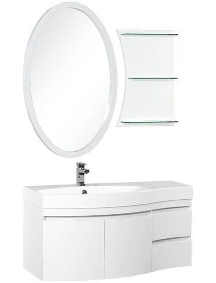 Купить Мебель для ванной Aquanet Опера 115 L белый (2 дверцы 2 ящика) (169414) по цене 101482.3 руб., в Санкт-Петебруге в интернет магазине 100-Систем, а также дургие товары AQUANET из раздела Готовые решения для ванной комнаты и Мебель для ванной комнаты
