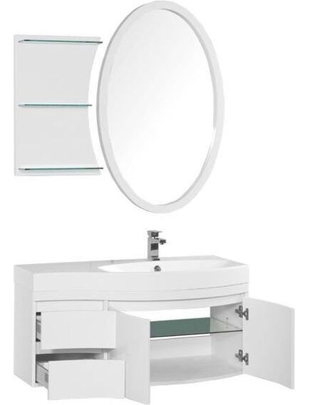 Купить Мебель для ванной Aquanet Опера 115 R белый (2 дверцы 2 ящика) (169418) по цене 101482.3 руб., в Санкт-Петебруге в интернет магазине 100-Систем, а также дургие товары AQUANET из раздела Готовые решения для ванной комнаты и Мебель для ванной комнаты