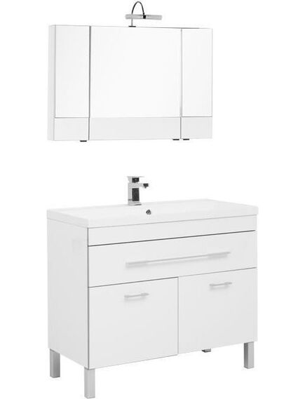 Купить Мебель для ванной Aquanet Верона NEW 100 белый (напольный 1 ящик 2 дверцы) (230320) по цене 60568.2 руб., в Санкт-Петебруге в интернет магазине 100-Систем, а также дургие товары AQUANET из раздела Готовые решения для ванной комнаты и Мебель для ванной комнаты