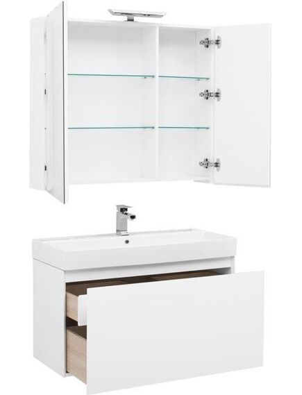 Купить Мебель для ванной Aquanet Йорк 100 белый (203645) по цене 73308.2 руб., в Санкт-Петебруге в интернет магазине 100-Систем, а также дургие товары AQUANET из раздела Готовые решения для ванной комнаты и Мебель для ванной комнаты