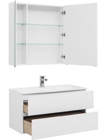Купить Мебель для ванной Aquanet Алвита 100 белый (237360) по цене 80207 руб., в Санкт-Петебруге в интернет магазине 100-Систем, а также дургие товары AQUANET из раздела Готовые решения для ванной комнаты и Мебель для ванной комнаты