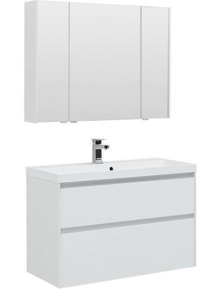 Купить Мебель для ванной Aquanet Гласс 100 белый (240468) по цене 88817 руб., в Санкт-Петебруге в интернет магазине 100-Систем, а также дургие товары AQUANET из раздела Готовые решения для ванной комнаты и Мебель для ванной комнаты