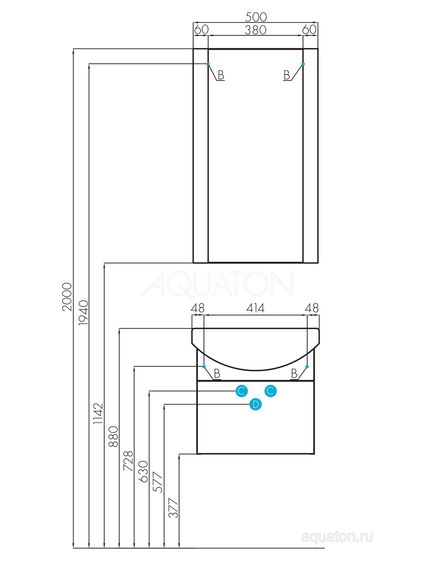 Купить Зеркало AQUATON Ария 50 1A140102AA010 (1a140102aa010) по цене 6920 руб., в Санкт-Петебруге в интернет магазине 100-Систем, а также дургие товары AQUATON из раздела Зеркала и Мебель для ванной комнаты