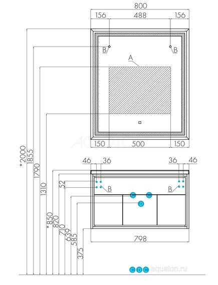 Купить Зеркало AQUATON Уэльс 80 1A214002WA010 (1a214002wa010) по цене 28690.21 руб., в Санкт-Петебруге в интернет магазине 100-Систем, а также дургие товары AQUATON из раздела Зеркала и Мебель для ванной комнаты