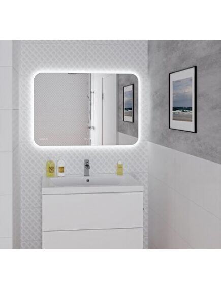 Купить Зеркало LED 070 design pro 80x60 с подсветкой bluetooth часы с антизапотеванием прямоугольное (kn-lu-led070*80-p-os) по цене 20490 руб., в Санкт-Петебруге в интернет магазине 100-Систем, а также дургие товары CERSANIT из раздела Зеркала и Мебель для ванной комнаты