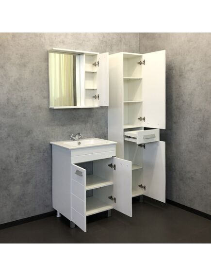 Купить COMFORTY. Зеркало-шкаф "Модена М-60" белый матовый (00-00001639) по цене 8400 руб., в Санкт-Петебруге в интернет магазине 100-Систем, а также дургие товары COMFORTY из раздела Зеркальные шкафы для ванной и Мебель для ванной комнаты