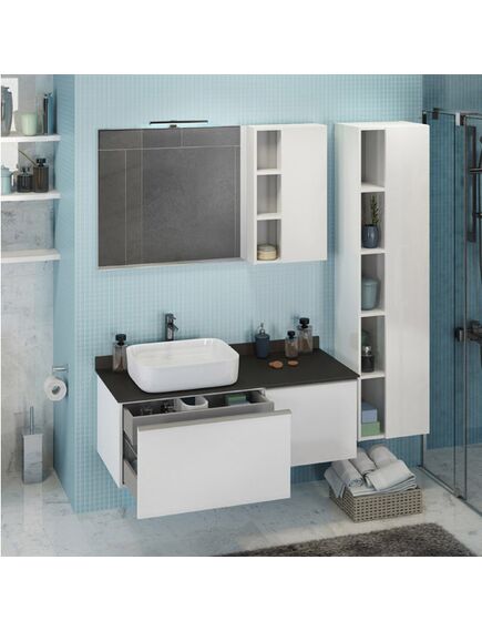Купить COMFORTY. Зеркало-шкаф "Милан-120" белый глянец (00004136261) по цене 13400 руб., в Санкт-Петебруге в интернет магазине 100-Систем, а также дургие товары COMFORTY из раздела Зеркальные шкафы для ванной и Мебель для ванной комнаты