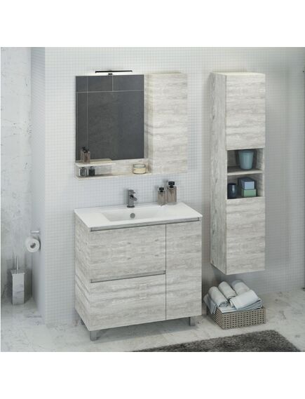 Купить COMFORTY. Зеркало-шкаф "Верона-90" дуб белый (00004136714) по цене 10900 руб., в Санкт-Петебруге в интернет магазине 100-Систем, а также дургие товары COMFORTY из раздела Зеркальные шкафы для ванной и Мебель для ванной комнаты