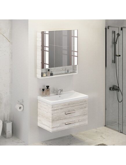 Купить COMFORTY. Зеркало-шкаф "Никосия-80" дуб белый (00004138838) по цене 12600 руб., в Санкт-Петебруге в интернет магазине 100-Систем, а также дургие товары COMFORTY из раздела Зеркальные шкафы для ванной и Мебель для ванной комнаты