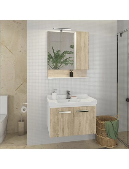 Купить COMFORTY. Зеркало-шкаф "Рига-70" дуб сонома (00004142212) по цене 7800 руб., в Санкт-Петебруге в интернет магазине 100-Систем, а также дургие товары COMFORTY из раздела Зеркальные шкафы для ванной и Мебель для ванной комнаты