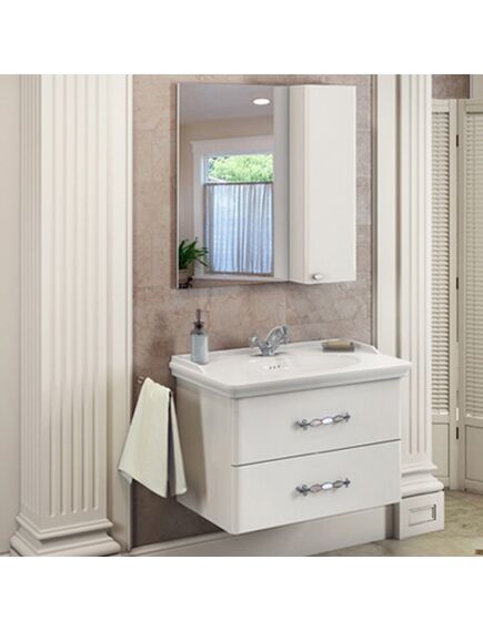 Купить COMFORTY. Зеркало-шкаф "Неаполь-80" белый глянец (00004147561) по цене 11800 руб., в Санкт-Петебруге в интернет магазине 100-Систем, а также дургие товары COMFORTY из раздела Зеркальные шкафы для ванной и Мебель для ванной комнаты