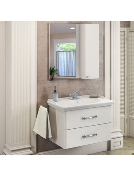 Купить Comforty. Зеркало-шкаф "Неаполь-80" белый глянец (00004147561cf) по цене 11800 руб., в Санкт-Петебруге в интернет магазине 100-Систем, а также дургие товары COMFORTY из раздела Зеркальные шкафы для ванной и Мебель для ванной комнаты