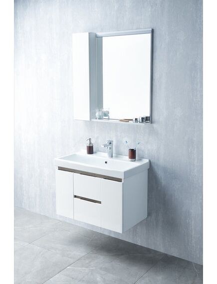 Купить Зеркальный шкаф AQUATON Рене 80 белый, грецкий орех 1A222502NRC80 (1a222502nrc80) по цене 18230 руб., в Санкт-Петебруге в интернет магазине 100-Систем, а также дургие товары AQUATON из раздела Зеркальные шкафы для ванной и Мебель для ванной комнаты