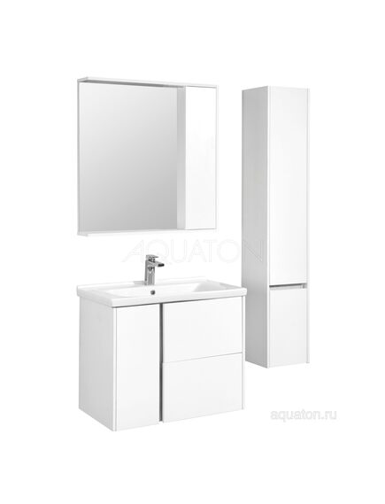 Купить Зеркальный шкаф AQUATON Стоун 80 белый 1A228302SX010 (1a228302sx010) по цене 14990 руб., в Санкт-Петебруге в интернет магазине 100-Систем, а также дургие товары AQUATON из раздела Зеркальные шкафы для ванной и Мебель для ванной комнаты
