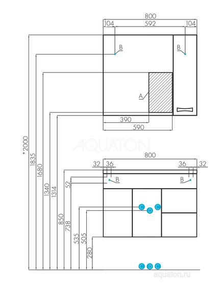 Купить Зеркало AQUATON Диор 80 правое 1A168002DR01R (1a168002dr01r) по цене 13429.78 руб., в Санкт-Петебруге в интернет магазине 100-Систем, а также дургие товары AQUATON из раздела Зеркальные шкафы для ванной и Мебель для ванной комнаты