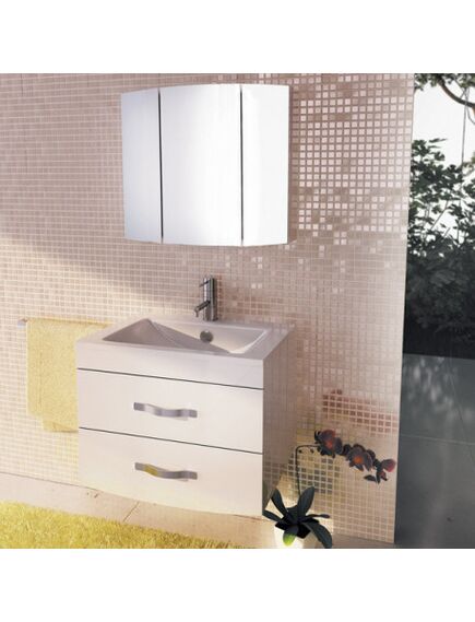 Купить Comforty. Зеркало-шкаф "Лаура-75-3" белый (00003121083cf) по цене 10800 руб., в Санкт-Петебруге в интернет магазине 100-Систем, а также дургие товары COMFORTY из раздела Зеркальные шкафы для ванной и Мебель для ванной комнаты