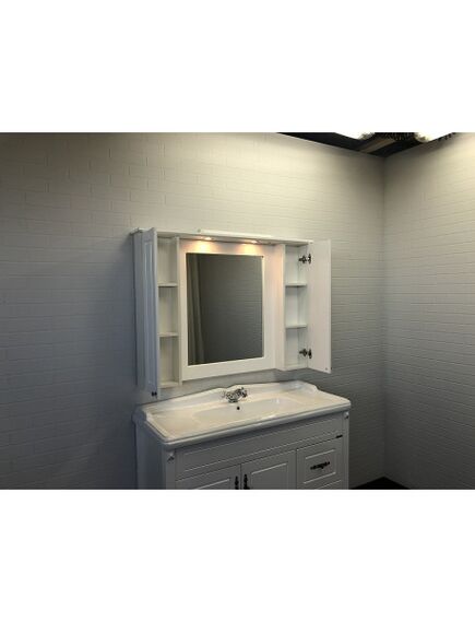 Купить Comforty. Зеркало-шкаф "Палермо-120" белый глянец (00004142365cf) по цене 24700 руб., в Санкт-Петебруге в интернет магазине 100-Систем, а также дургие товары COMFORTY из раздела Зеркальные шкафы для ванной и Мебель для ванной комнаты