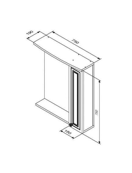 Купить M41MPR0751WG Palace One, зеркало, частично зеркальный шкаф, правый, 75 см, с подсветкой, белый, глян (m41mpr0751wg) по цене 17990 руб., в Санкт-Петебруге в интернет магазине 100-Систем, а также дургие товары RedBlu by Damixa из раздела Зеркальные шкафы для ванной и Мебель для ванной комнаты