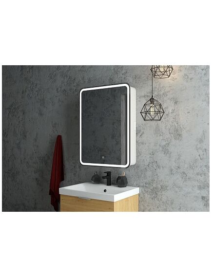 Купить Зеркало-шкаф Континент ELLIOTT 550х800 правый белый (мвк016) по цене 17890 руб., в Санкт-Петебруге в интернет магазине 100-Систем, а также дургие товары Континент из раздела Зеркальные шкафы для ванной и Мебель для ванной комнаты