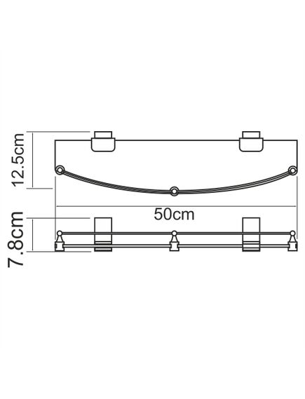 Купить Lopau K-6044 Полка стеклянная с бортиком (k-6044) по цене 2310.4 руб., в Санкт-Петебруге в интернет магазине 100-Систем, а также дургие товары WasserKRAFT из раздела Стеклянные полки и Полки для ванной комнаты