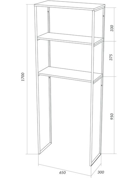 Купить 1MARKA Шкаф Grunge Loft над стир. машиной 170*65 Дуб вотан (ц0000005440) по цене 7753 руб., в Санкт-Петебруге в интернет магазине 100-Систем, а также дургие товары 1MARKA из раздела Деревянные полки и Полки для ванной комнаты