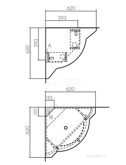 Купить Тумба под раковину AQUATON Альтаир 62 угловой белый 1A042601AR010 (1a042601ar010) по цене 15530 руб., в Санкт-Петебруге в интернет магазине 100-Систем, а также дургие товары AQUATON из раздела Тумбы под раковину и Мебель для ванной комнаты