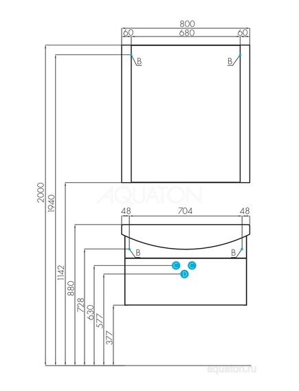 Купить Тумба под раковину AQUATON Ария 80 подвесная белый 1A141701AA010 (1a141701aa010) по цене 14790 руб., в Санкт-Петебруге в интернет магазине 100-Систем, а также дургие товары AQUATON из раздела Тумбы под раковину и Мебель для ванной комнаты