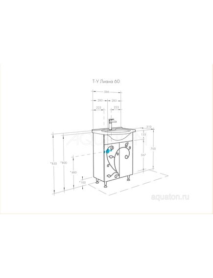 Купить Тумба под раковину AQUATON Лиана 60 белый 1A163101LL010 (1a163101ll010) по цене 8790 руб., в Санкт-Петебруге в интернет магазине 100-Систем, а также дургие товары AQUATON из раздела Тумбы под раковину и Мебель для ванной комнаты