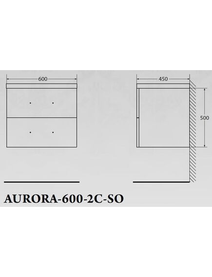 Купить Тумба для комплекта Belbagno Aurora-600-2C-SO-RT (aurora-600-2c-so-rt) по цене 23680 руб., в Санкт-Петебруге в интернет магазине 100-Систем, а также дургие товары BelBagno из раздела Тумбы под раковину и Мебель для ванной комнаты
