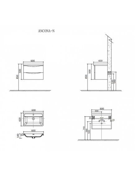 Купить Тумба для комплекта BelBagno ANCONA-N-600-2C-SO-WO rovere bianco (ancona-n-600-2c-so-wo) по цене 35930 руб., в Санкт-Петебруге в интернет магазине 100-Систем, а также дургие товары BelBagno из раздела Тумбы под раковину и Мебель для ванной комнаты