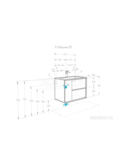 Купить Тумба под раковину AQUATON Бостон 75 дуб эврика 1A252601BN010 (1a252601bn010) по цене 9990 руб., в Санкт-Петебруге в интернет магазине 100-Систем, а также дургие товары AQUATON из раздела Тумбы под раковину и Мебель для ванной комнаты